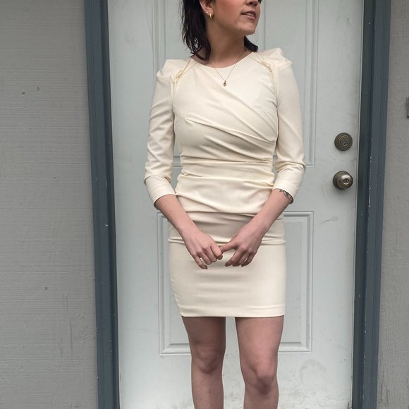 Jigott Korean Cream Designer Dress - Picture 3 of 5